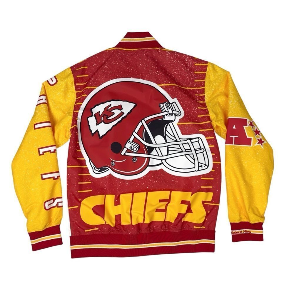 Mitchell & Ness White Kansas City Chiefs Team Burst Full-Zip Jacket Size M